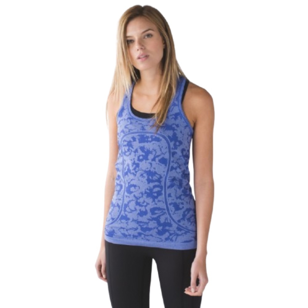 Lululemon Swiftly Tech Racerback Tank Top, Heathered Sapphire Blue, Size 4